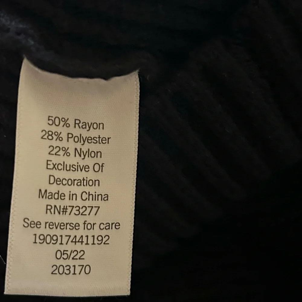 Nine West Womens sequin striped pleated black turtleneck quarter zip XL sweater - Picture 7 of 7